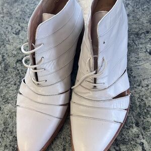 Robert Clergerie White Lace Up Boots